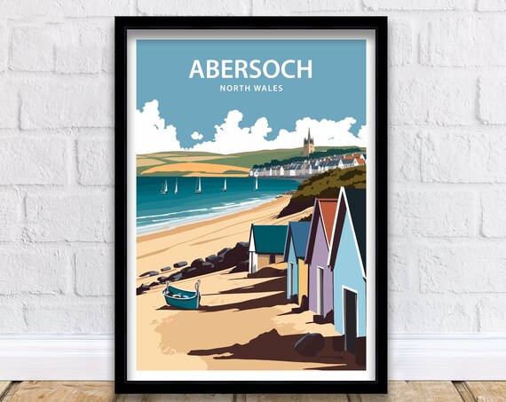 Abersoch Travel Poster, North Wales Home Decor