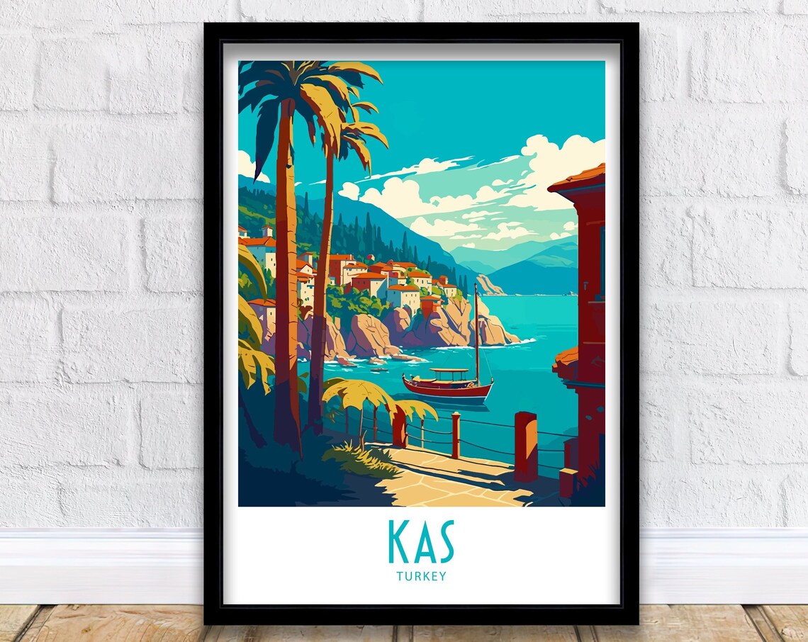 Kas Turkey Travel Poster, Europe Wall Art