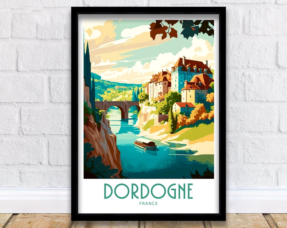Dordogne France Travel Poster, Home Decor Print