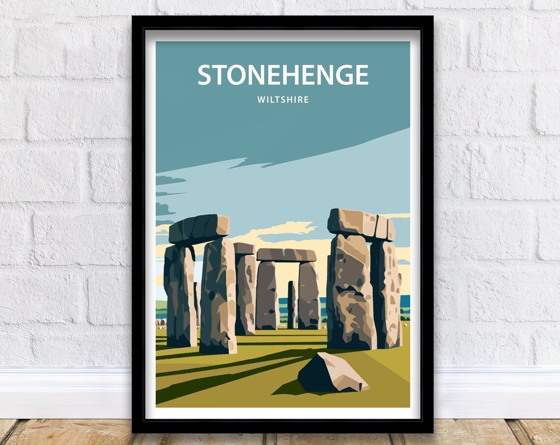 Stonehenge Wiltshire Ancient Stones Sunrise Meadow Travel Poster