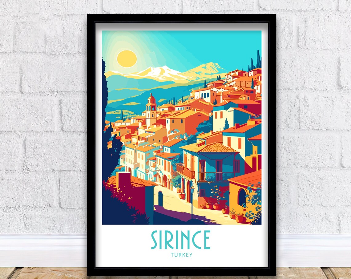 Sirince Turkey Travel Poster, Europe Wall Art