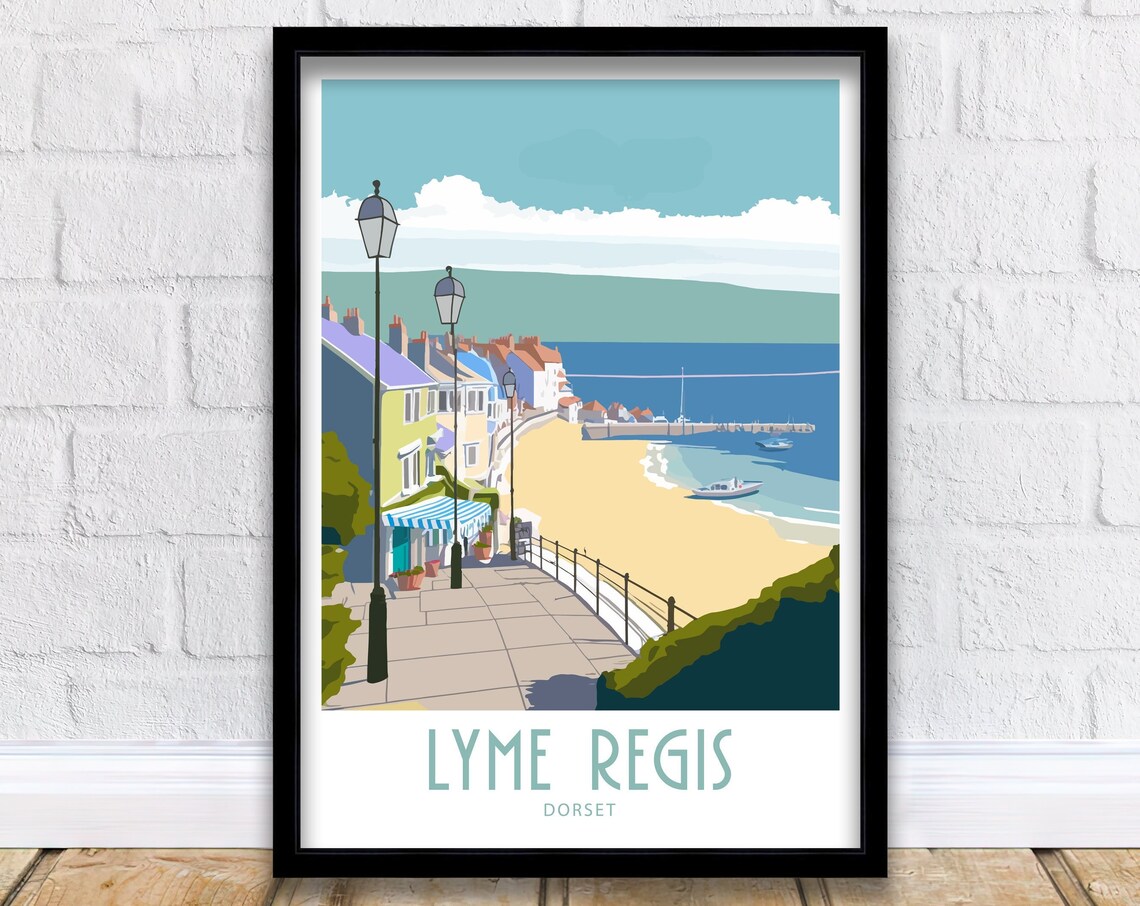 Lyme Regis Travel Poster, Dorset Wall Decor