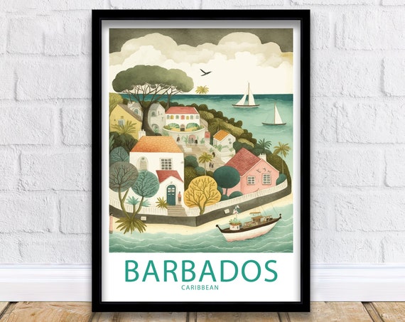 Barbados Caribbean Travel Print Wall Art Barbados Travel Poster Gift For Barbados Caribbean Scenery Wall Art Barbados Gift Wall Art Barbados