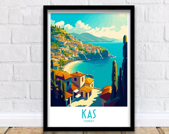 Kas, Turkey Travel Poster, Europe Wall Art Print