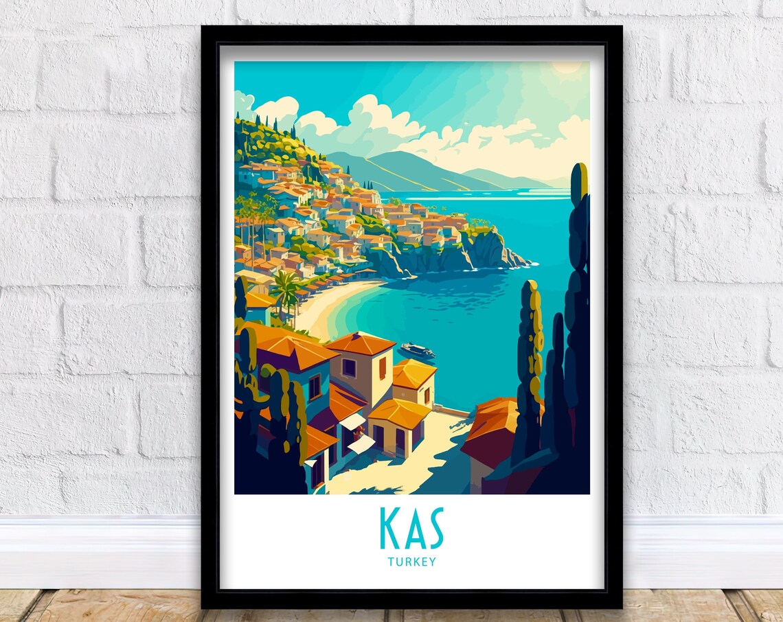 Kas, Turkey Travel Poster, Europe Wall Art Print