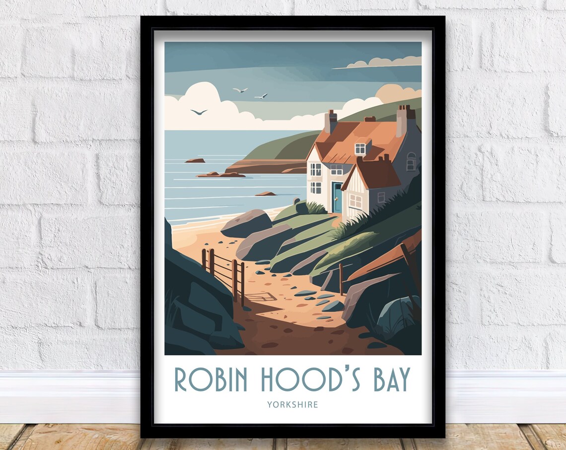 Robin Hoods Bay Travel Poster, North Yorkshire Coast