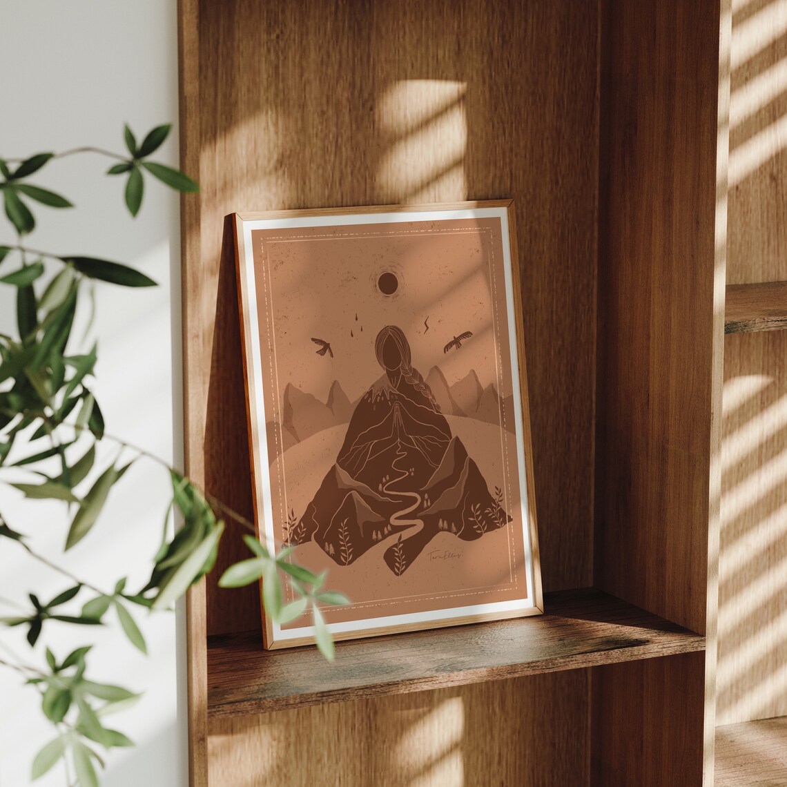 Mother Nature Gaia Earth Illustration Art Print, Boho - Image 2