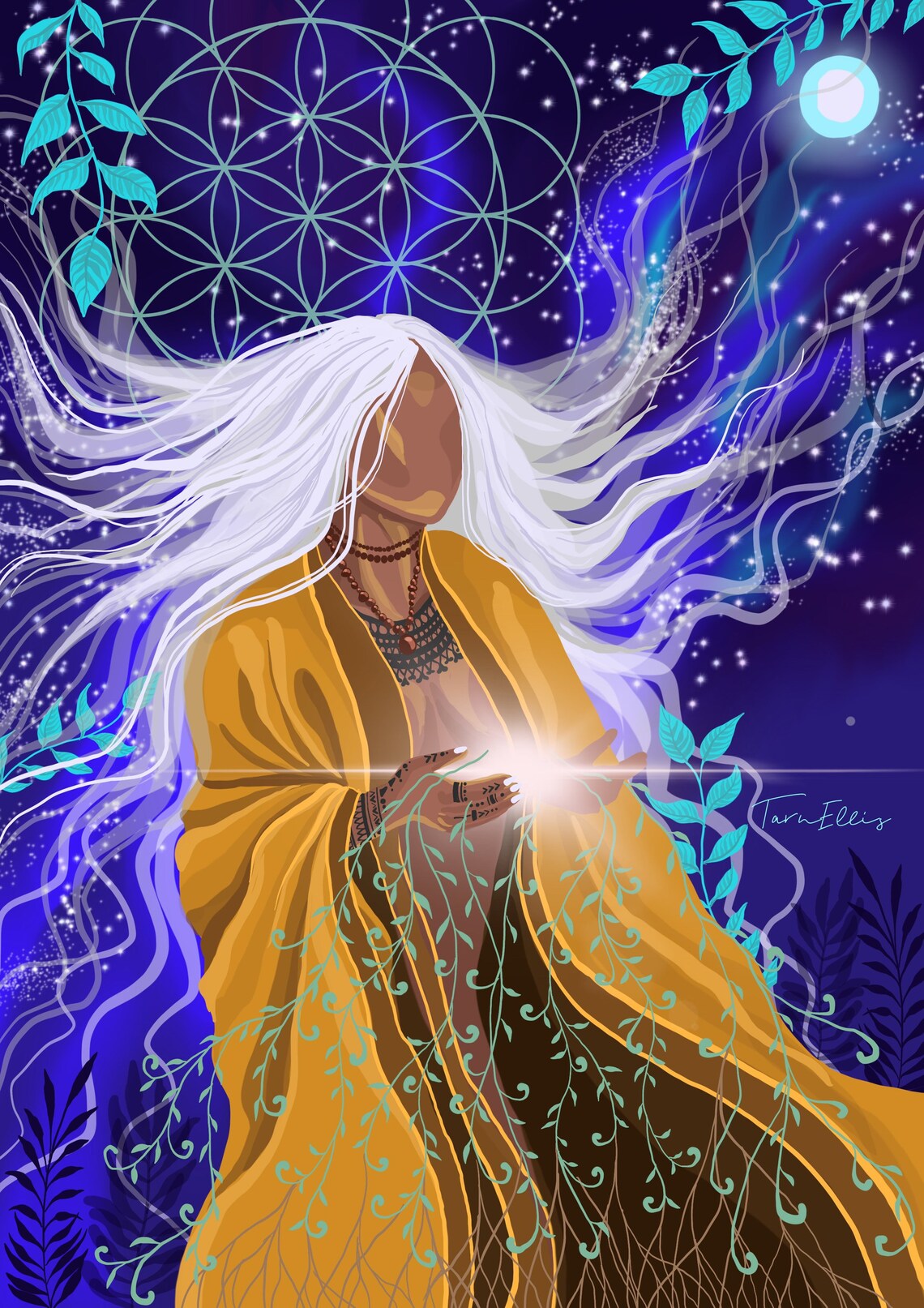 Healing Woman Spiritual Illustration Art Print - Image 3