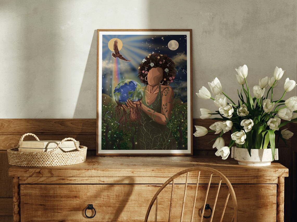 Gaia Mother Nature Earth Spiritual Goddess Art Print - Image 3