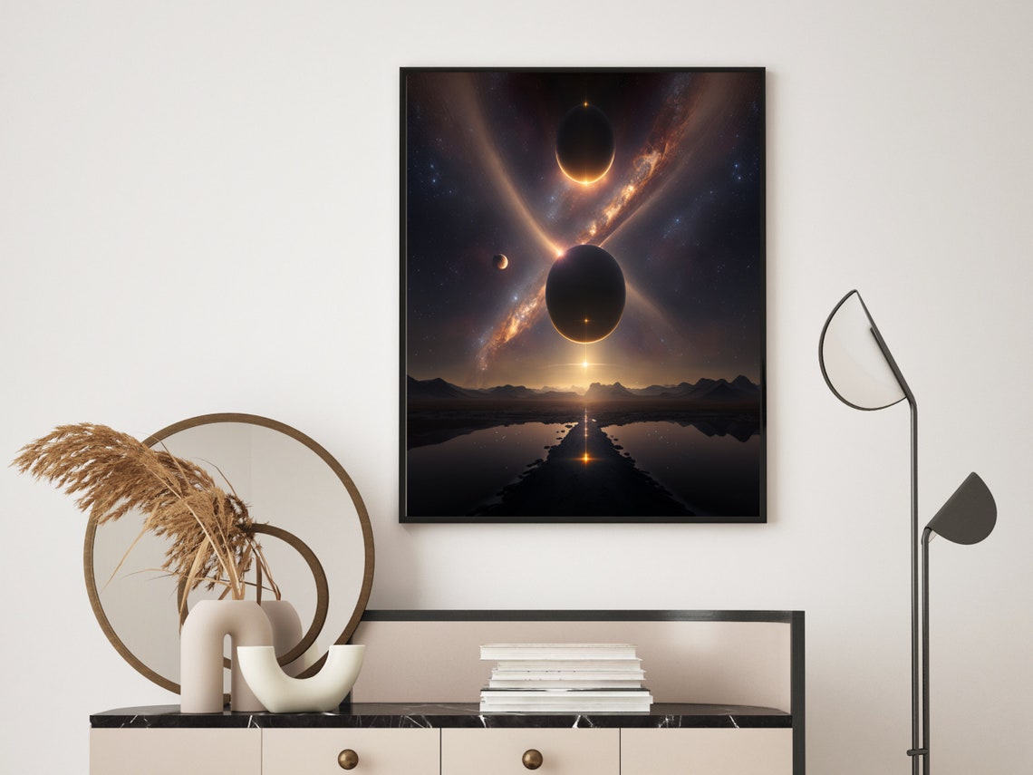 Planetary Conjunction Of Dark Planets Over Mirror Lake Poster - Image 4