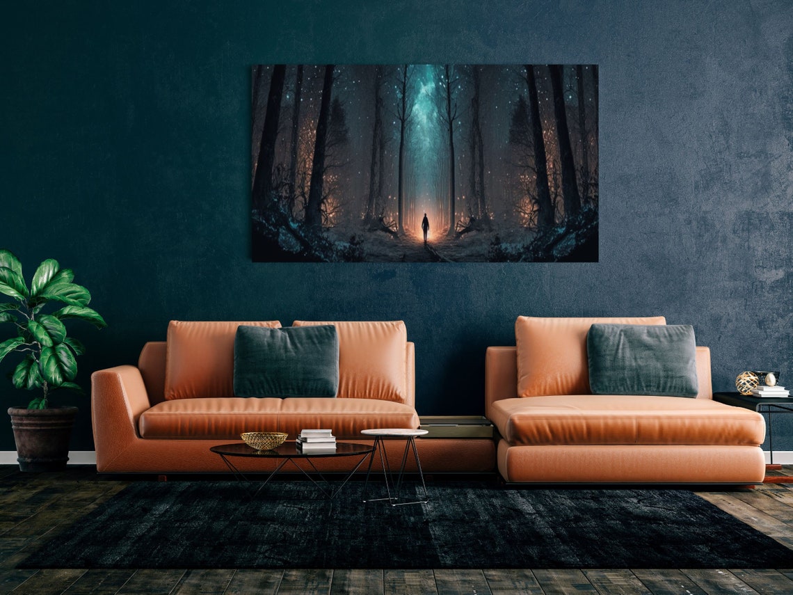 Large Horizontal Wall Art Large Wall Art Forest Under The Stars Abstract Landscape Print Abstract Wall Art Abstract Wall Art - Image 4