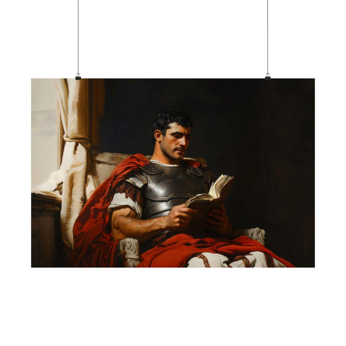 Centurion Reading A Book In Soft Light Ancient Roman Classical Poster