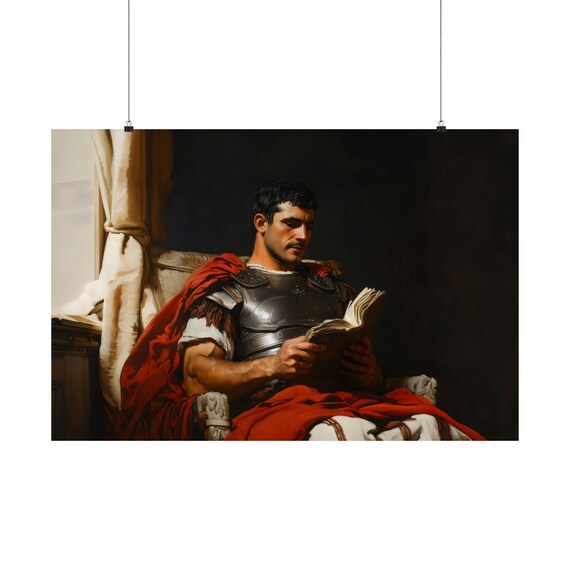 Centurion Reading A Book In Soft Light Ancient Roman Classical Poster