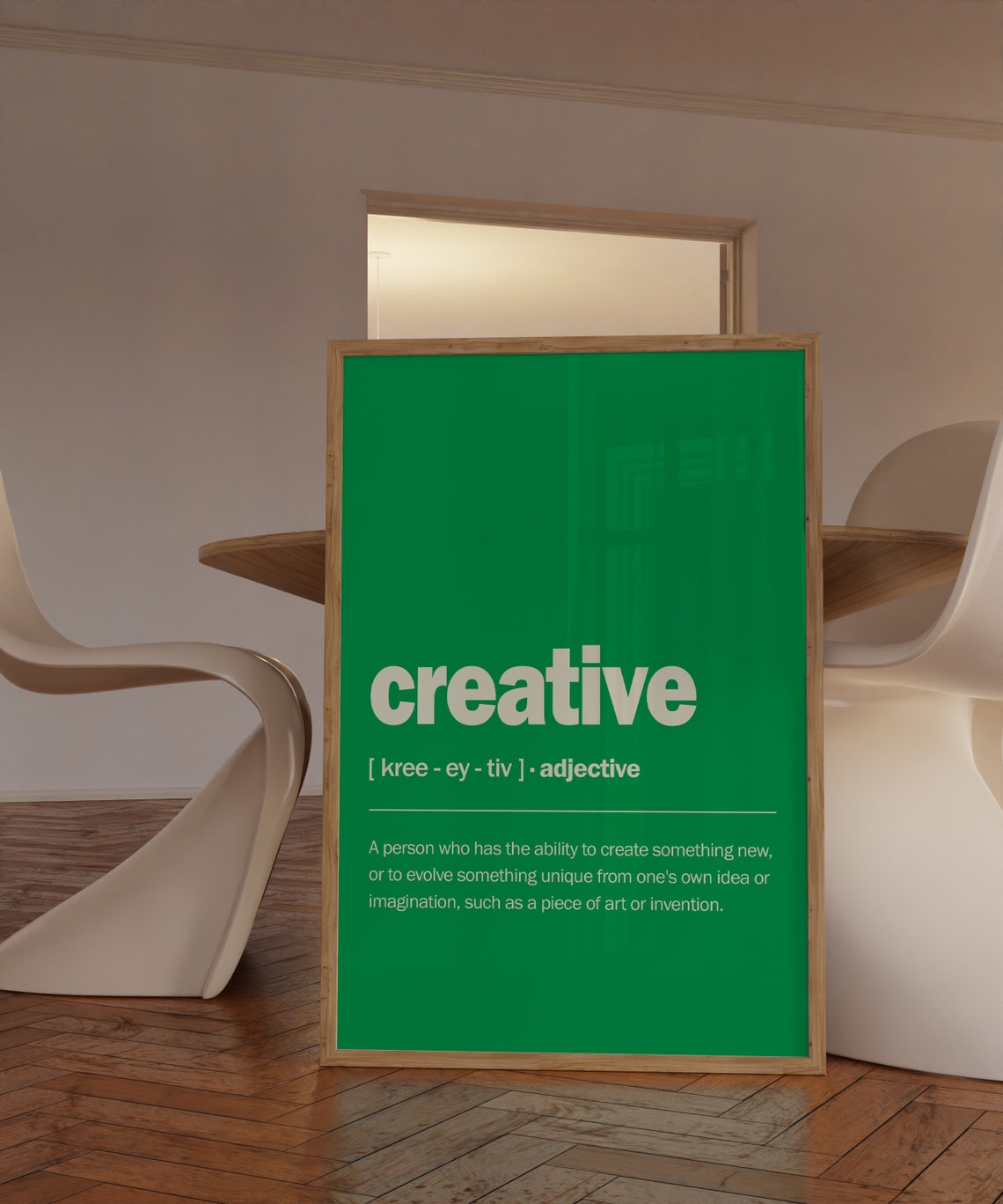 Creative Dictionary Definition Green Minimalist Artist Gift Poster