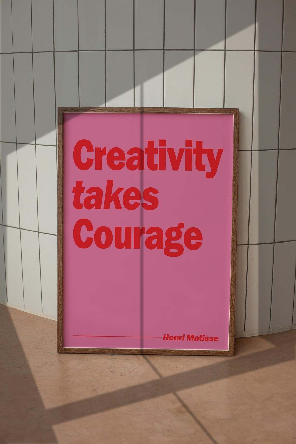 Creativity Takes Courage Henri Matisse Pink Motivational Quote Poster - Image 5