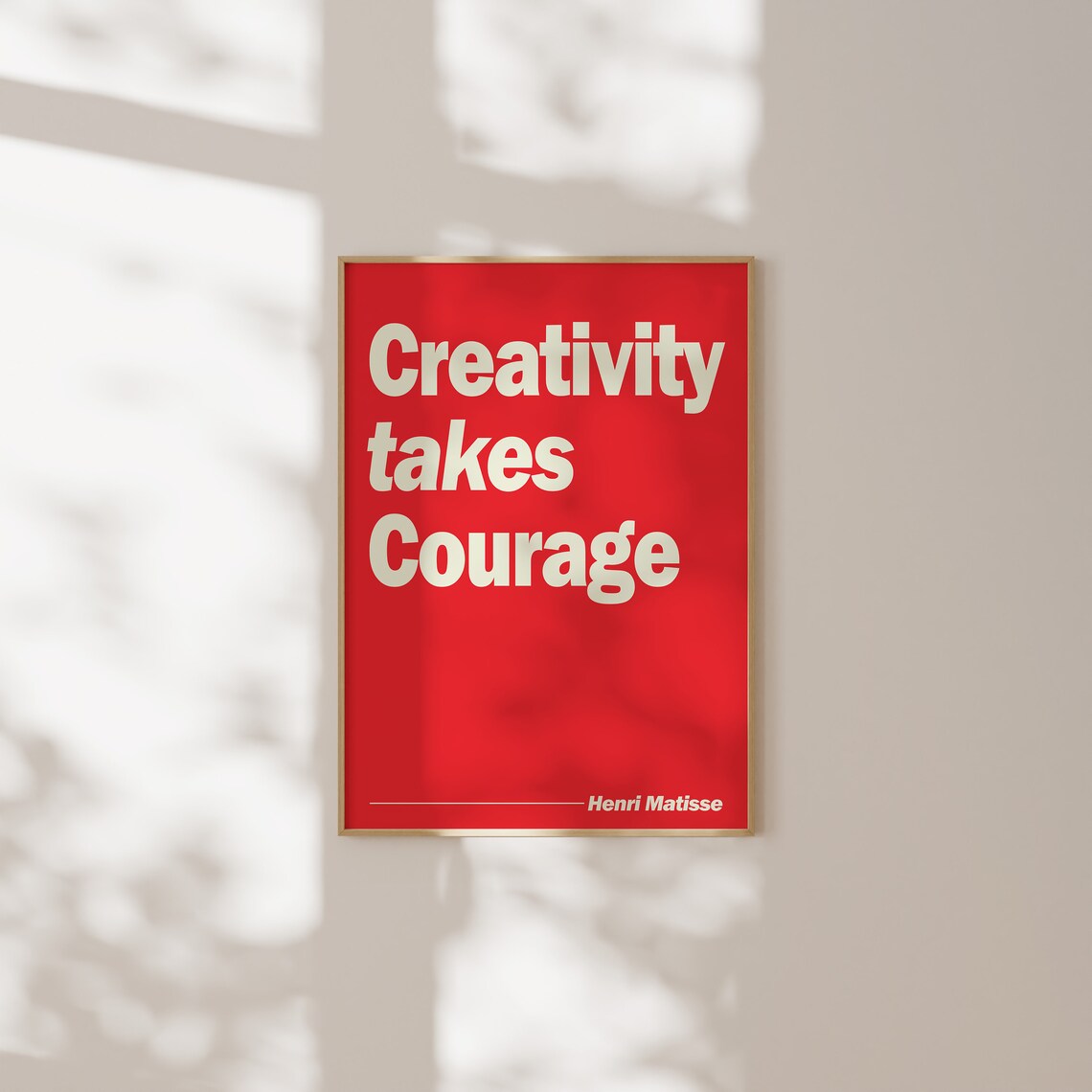 Famous Creativity Takes Courage Henri Matisse Red Quote Poster - Image 5