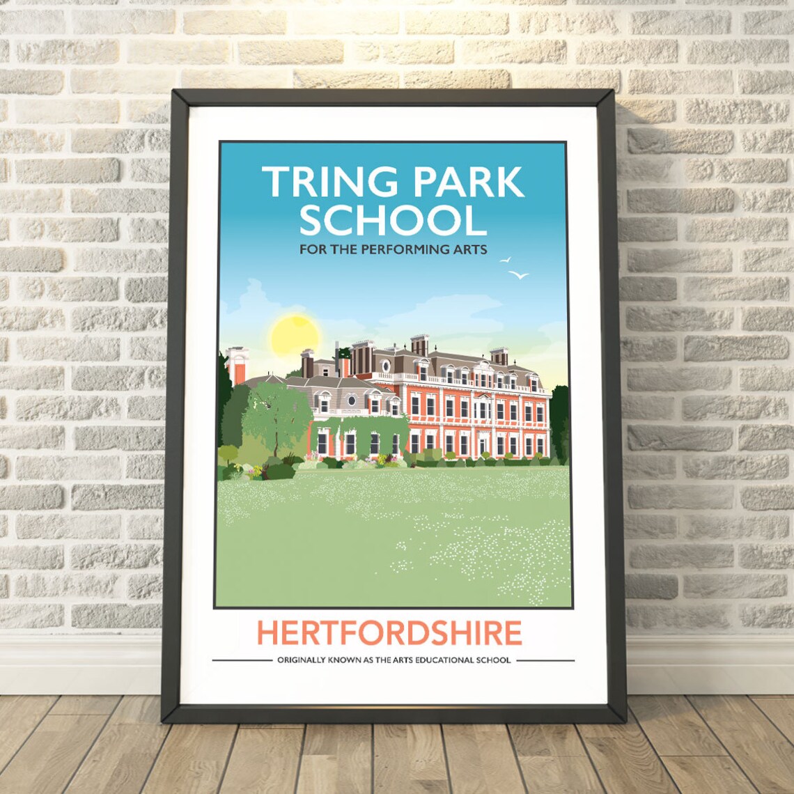 Tring Park School Hertfordshire Performing Arts Historic Mansion Travel Poster
