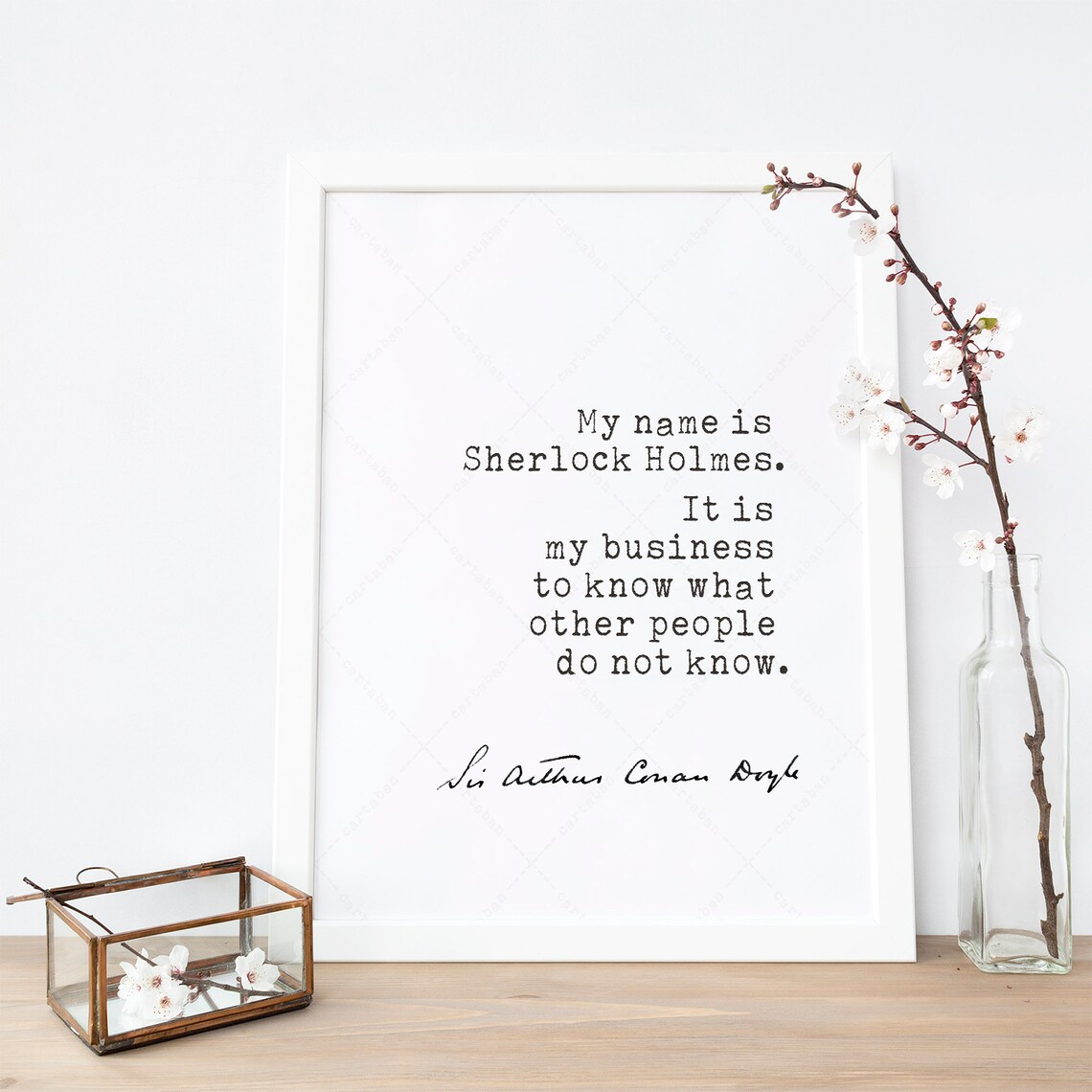 Sherlock Holmes Quote Arthur Conan Doyle My Name Is Holmes Print Poster - Image 4
