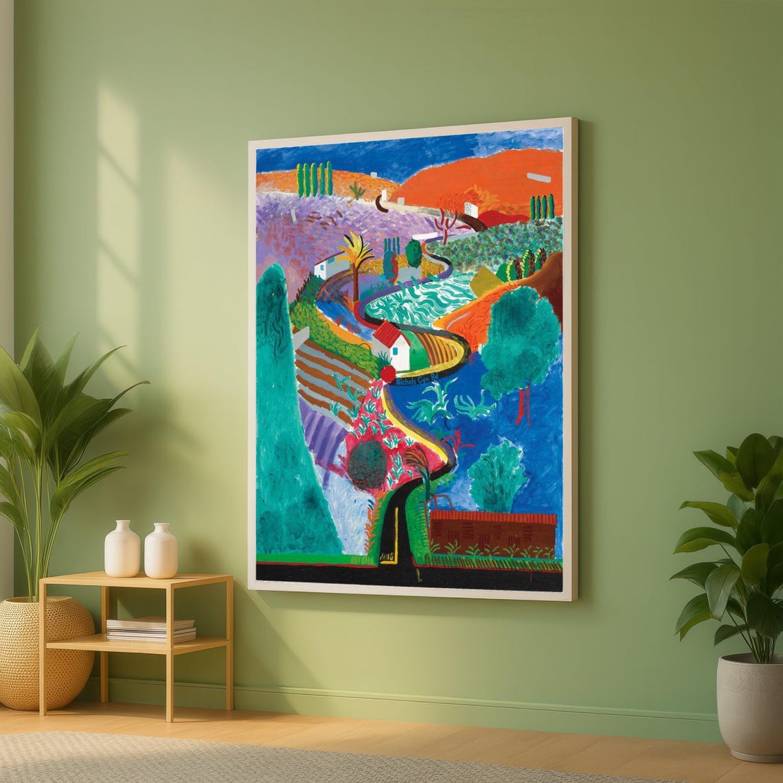 Colorful Countryside Road Whimsical Landscape Painting Poster