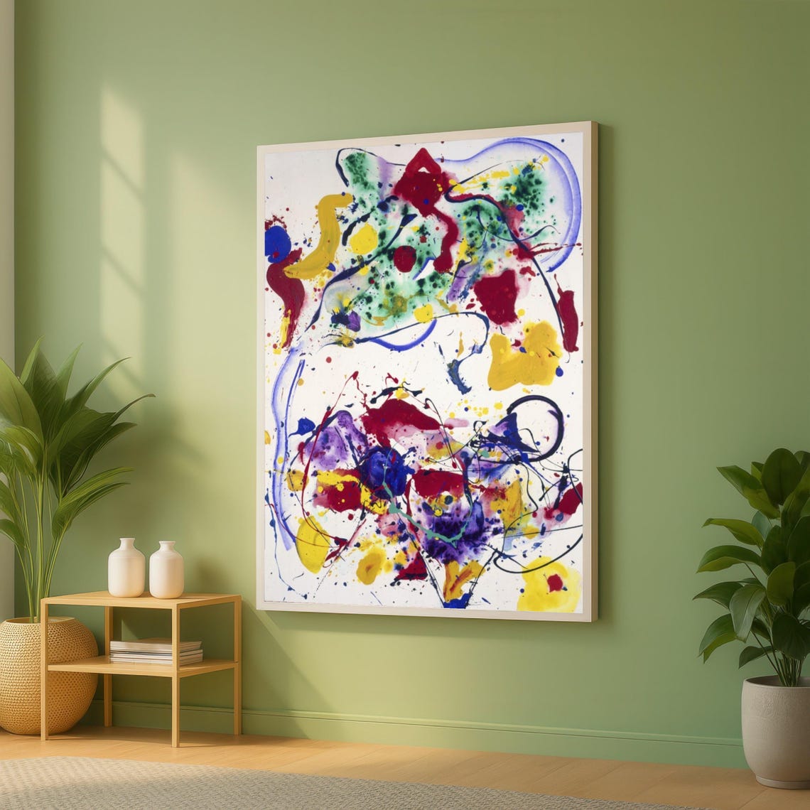 Vibrant Color Splash Abstract Expressionist Drip Painting Poster