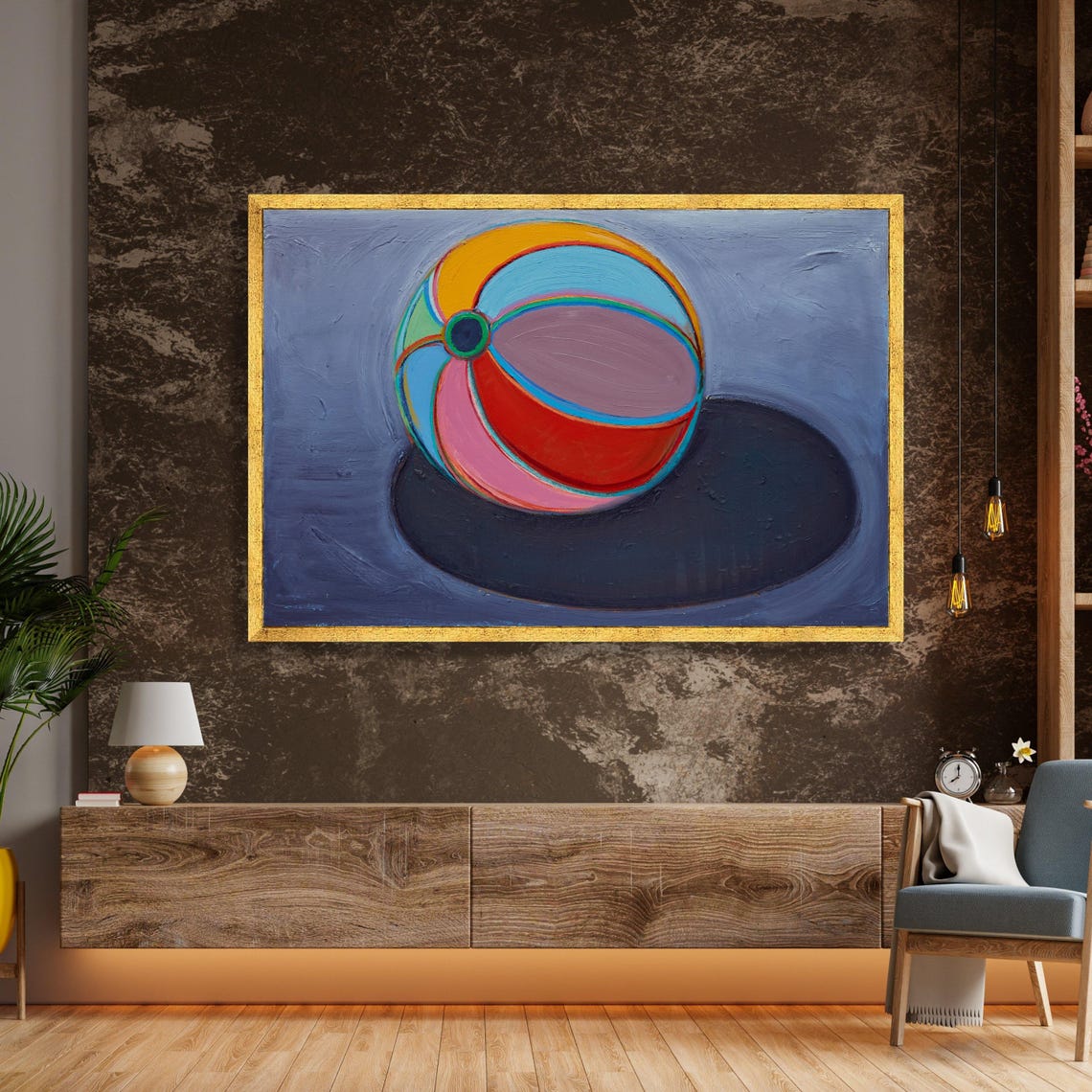 Colorful Beach Ball Still Life Pop Art Style Painting Poster