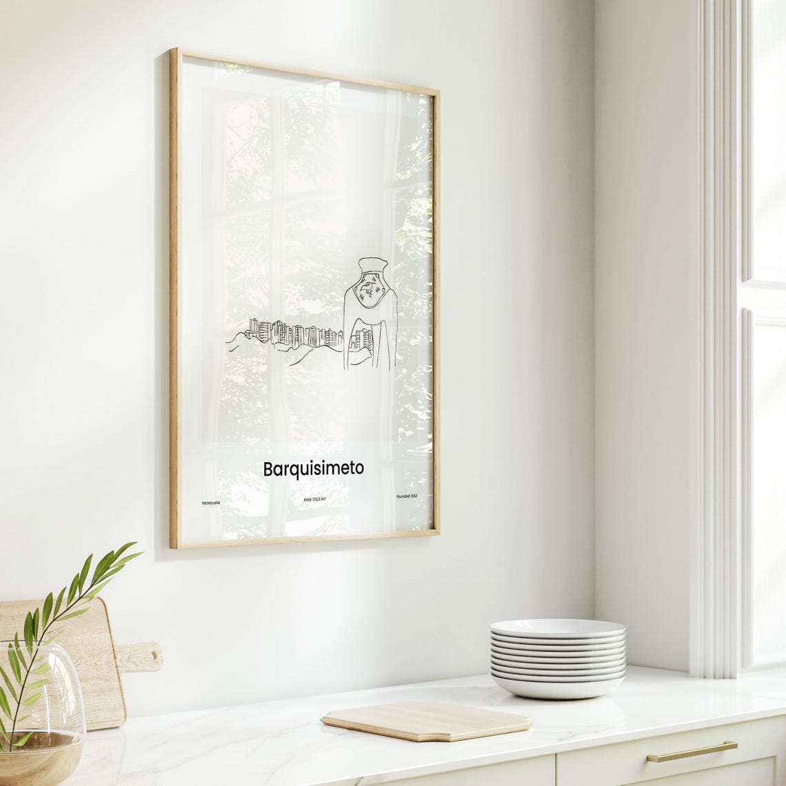 Barquisimeto Venezuela Minimalist Line Drawing Cityscape Art Poster - Image 6