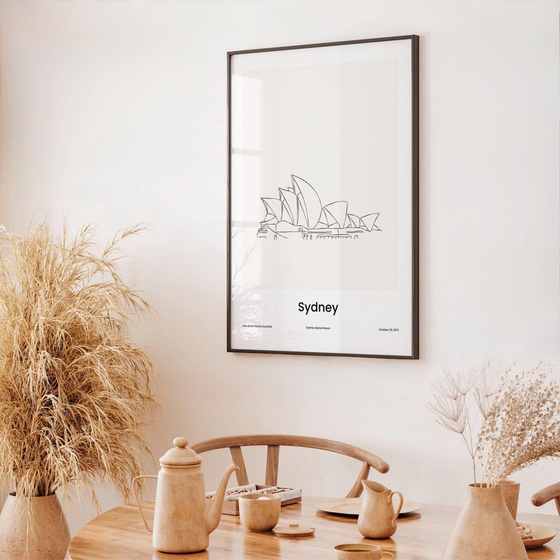 Sydney Australia Opera House Minimalist Line Drawing Art Poster - Image 3