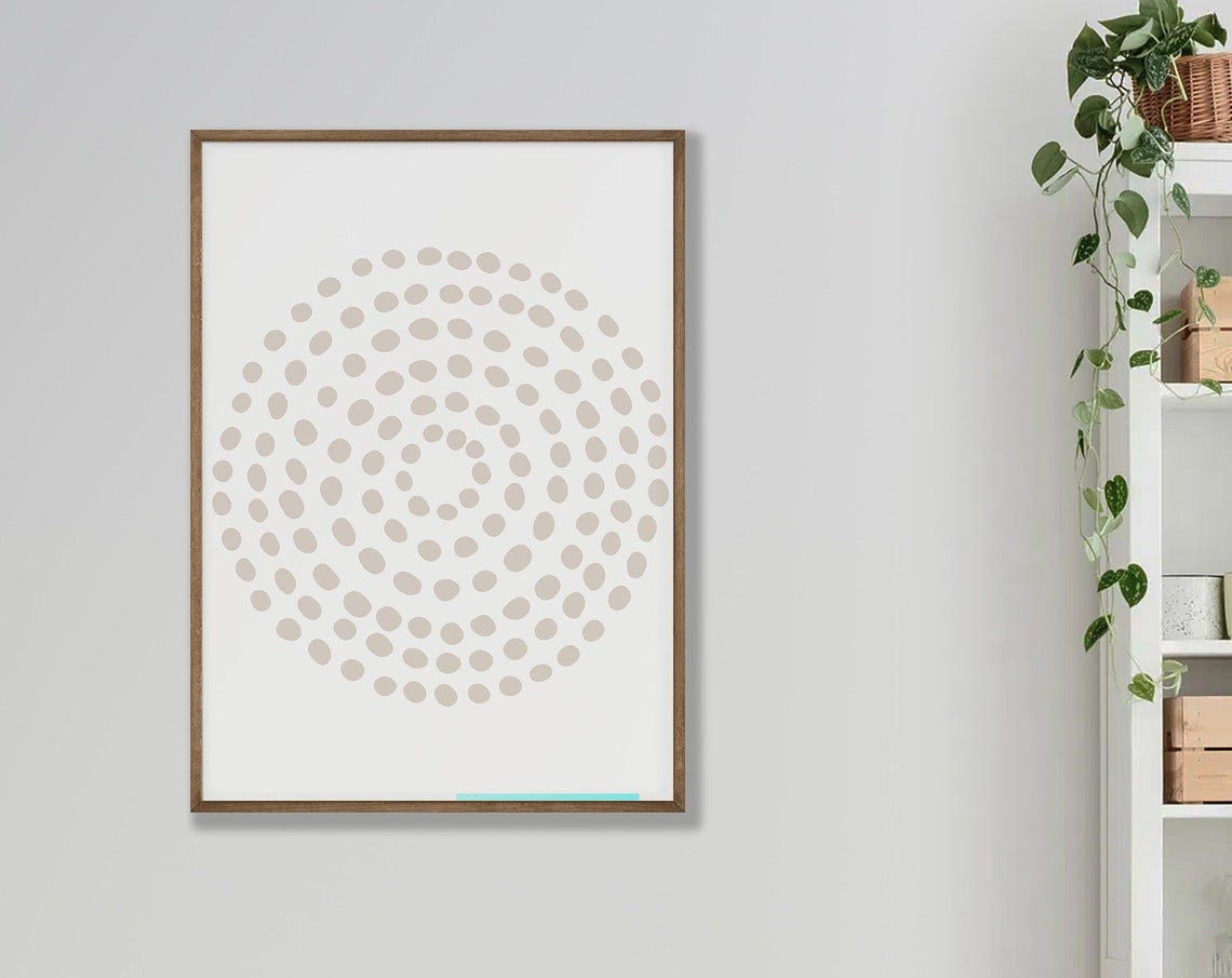 Botanical Style Poster Ii Wall Art Colorful Circular Shape Printed