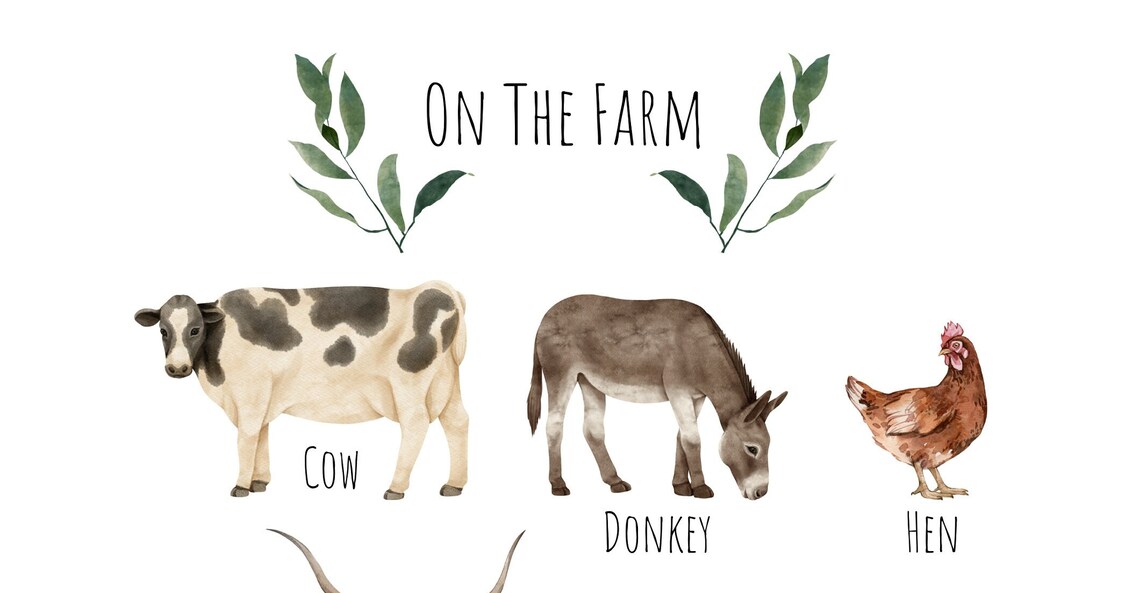 Farm Animals Poster, Beautiful Farmyard Animal Selection - Image 4