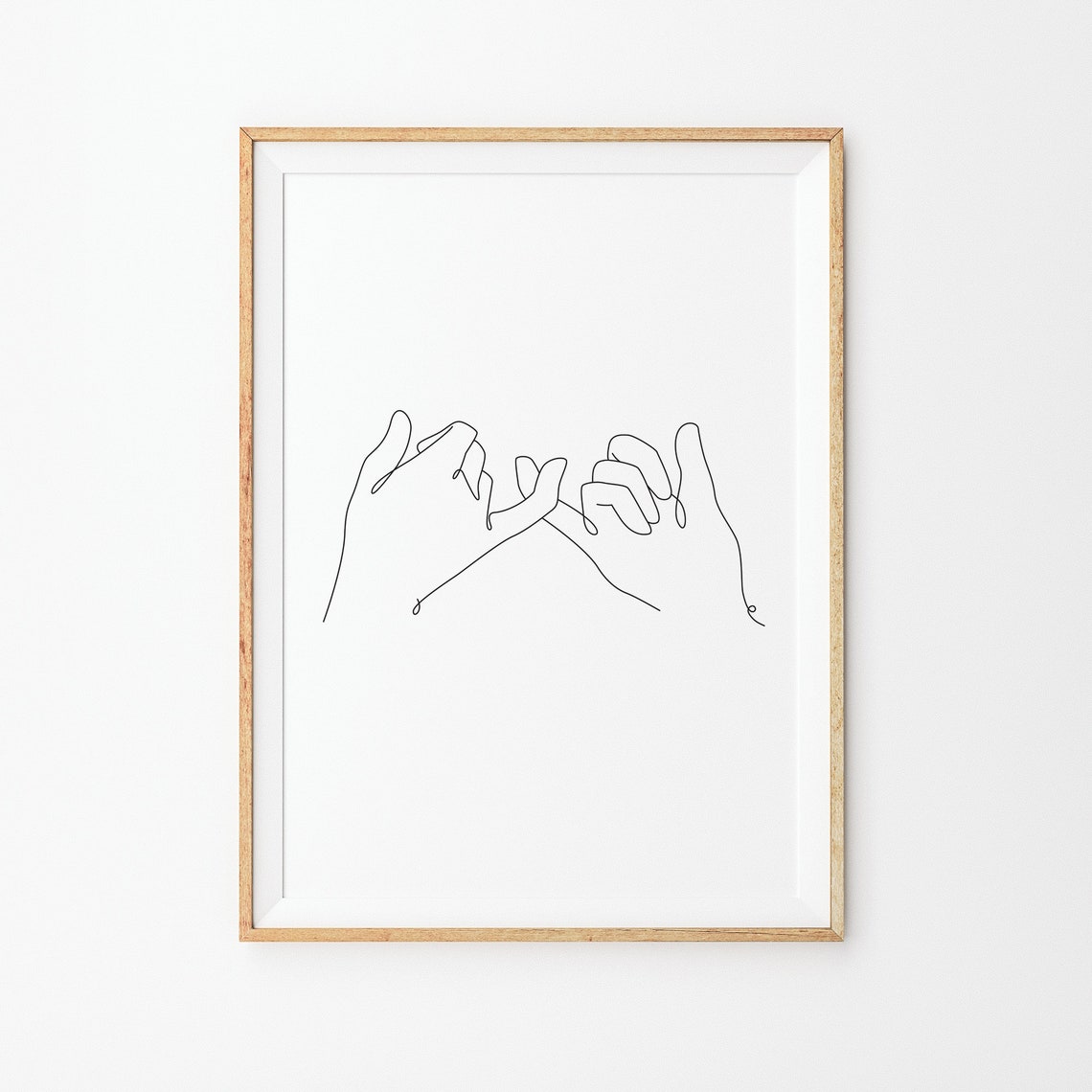 Pinky Promise Print Line Art Poster Line Art Minimal Pinky Swear Poster Black White Art Line Print Sketch Hand Drawing