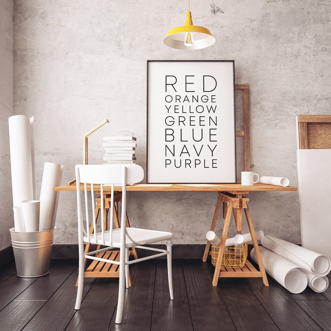 Rainbow Colors Art Modern Wall Art Nursery Wall Art Print Graphic Poster Minimalist Art Interior Poster Monochrome - Image 2