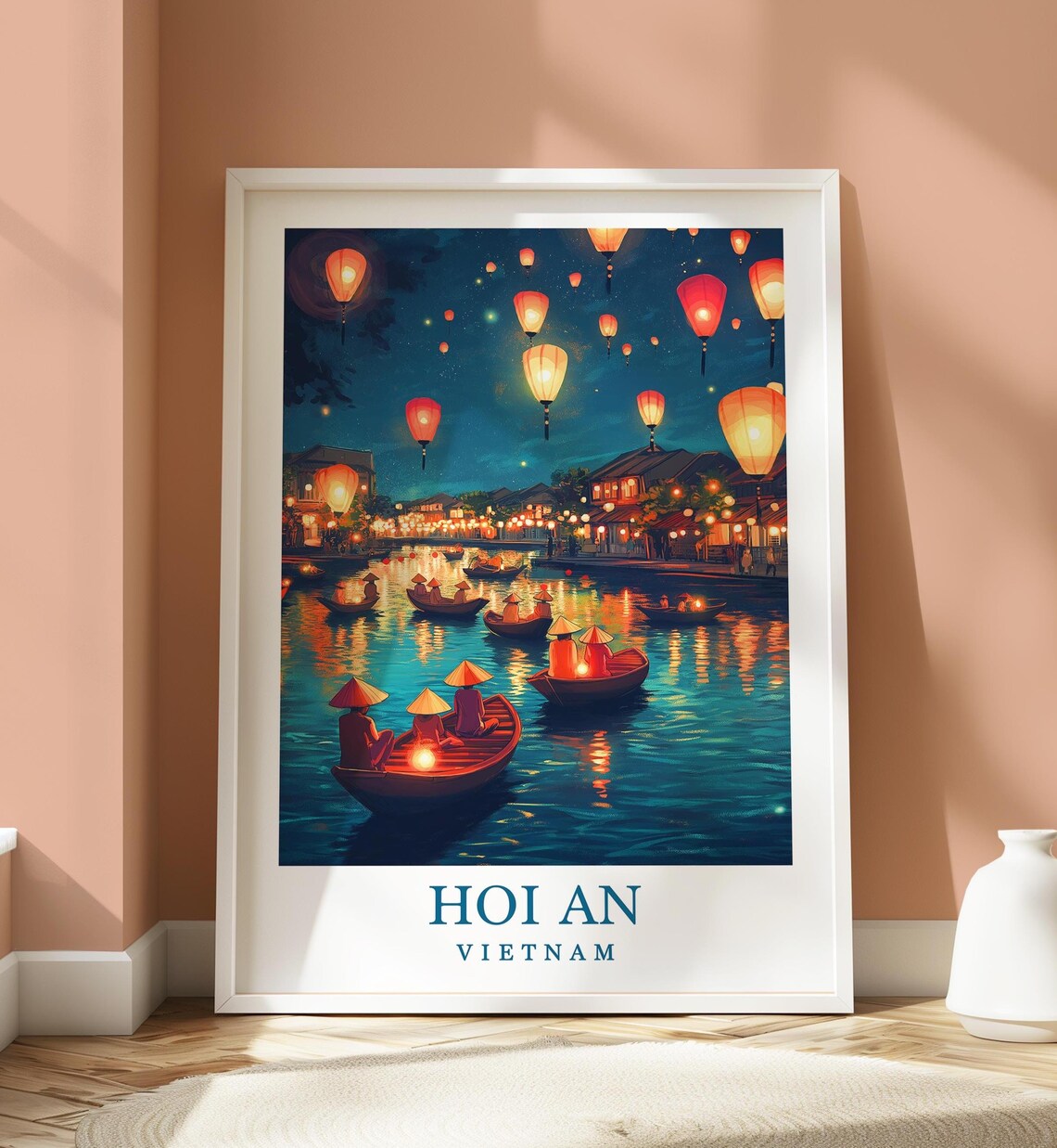Hoi An Travel Poster, Vietnam Location Wall Art