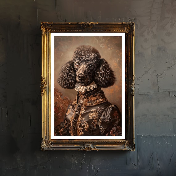 Gothic Poodle Aristocrat Dark Academia Art Print