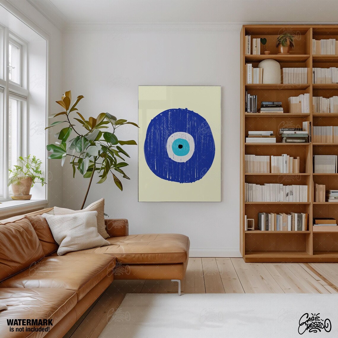 Bold Protective Evil Eye Nazar Cobalt Blue Spiritual Art Poster