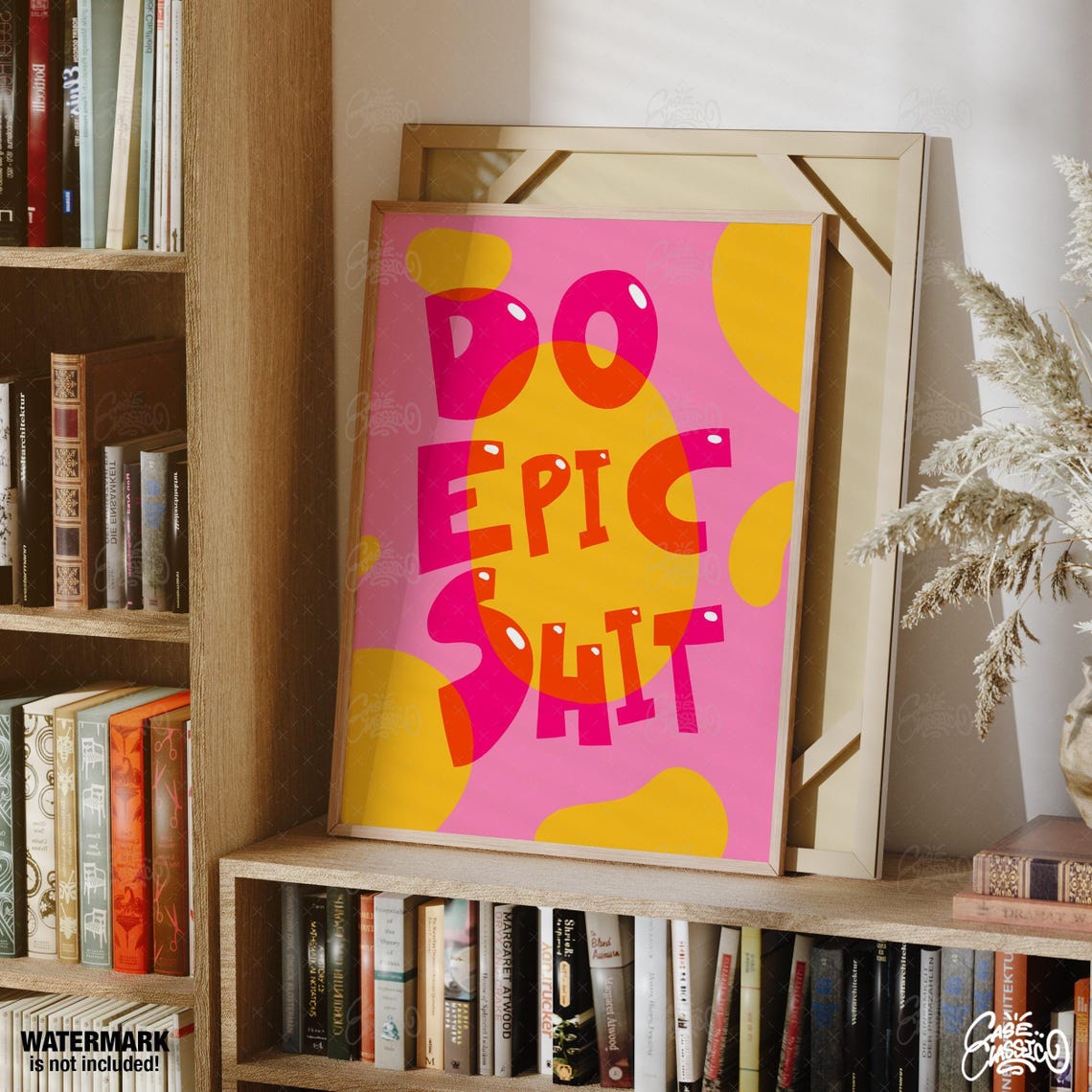 Do Epic Shit Bubble Letter Poster in Pink and Yellow Pop Style - Image 2