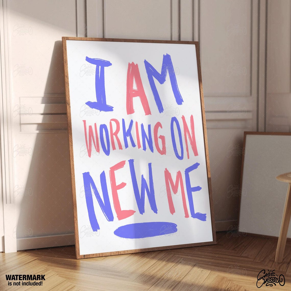 I Am Working On New Me Motivational Self Love Quote Poster Design - Image 3