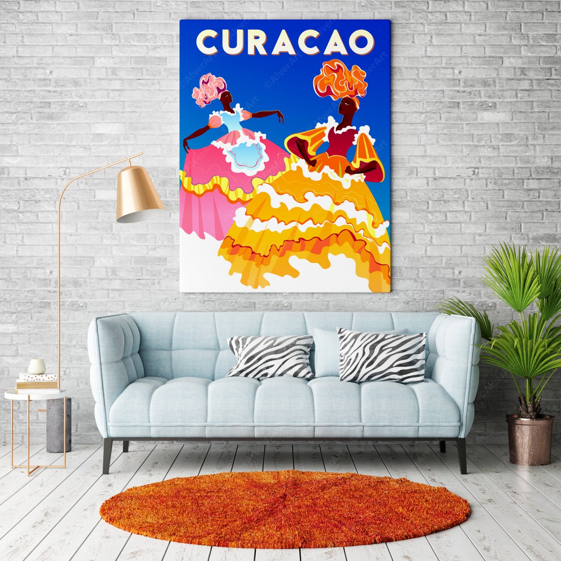 Curacao Carnival Dancers Colorful Dresses Island Culture Poster - Image 2