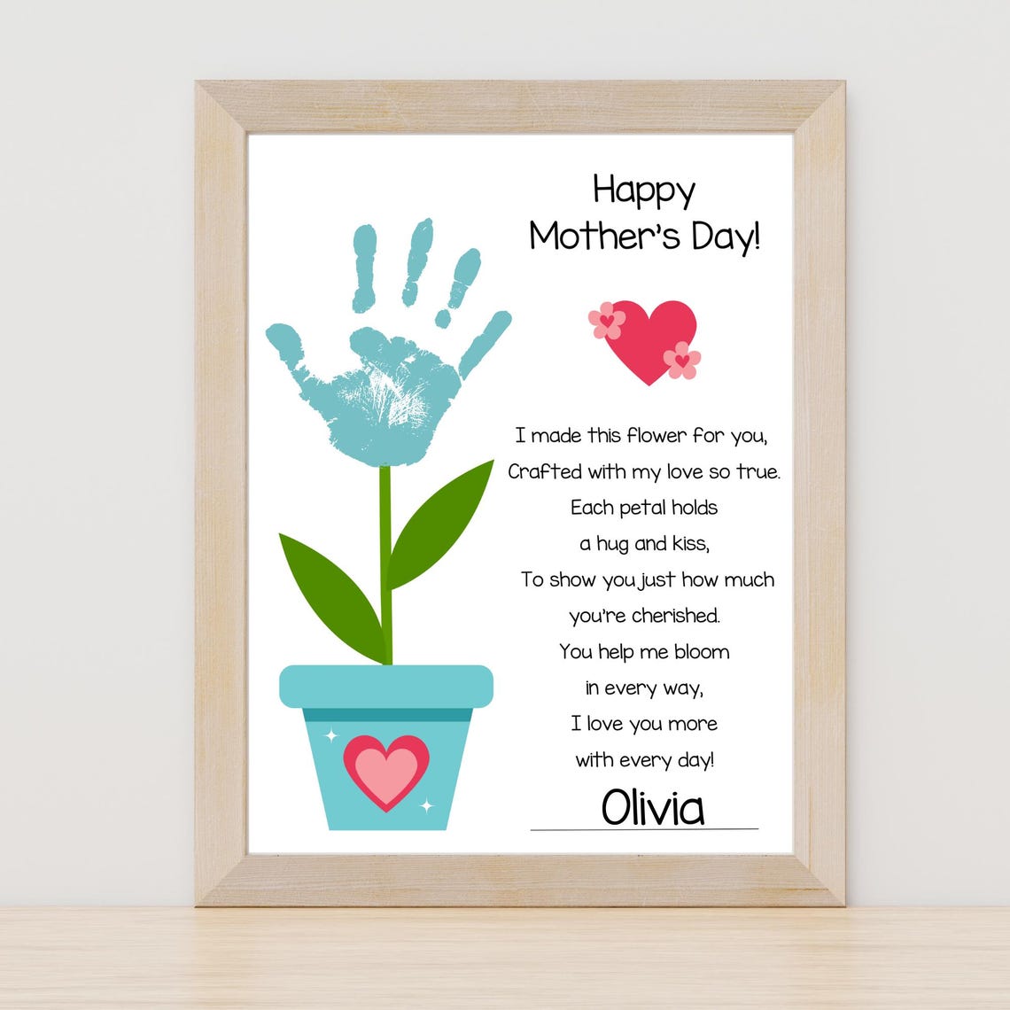 Mother's Day Handprint Craft Gift For Mom, Art Print - Image 2