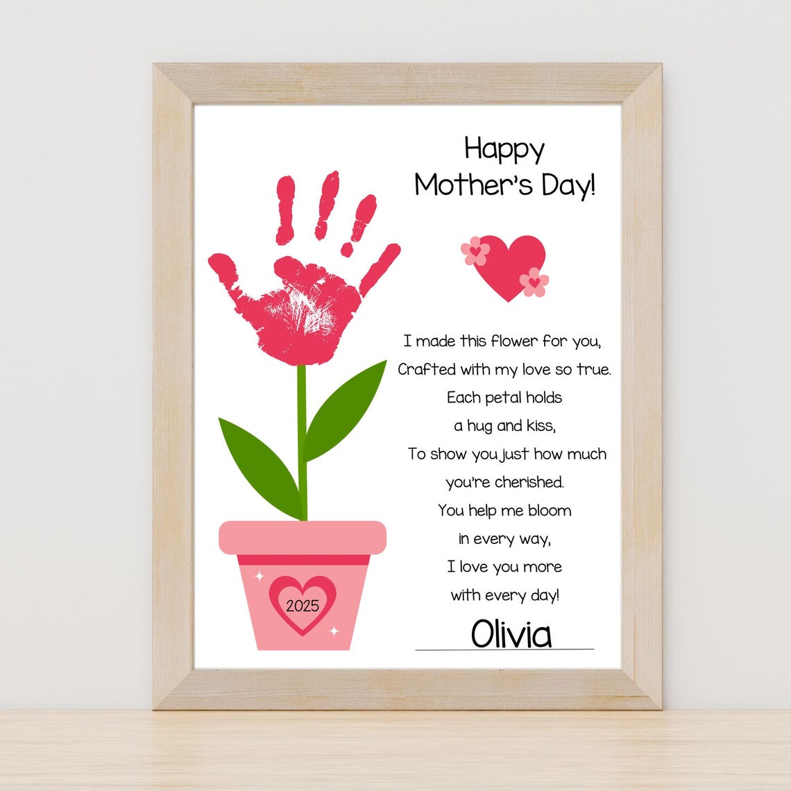 Mother's Day Handprint Craft Gift For Mom, Art Print - Image 4