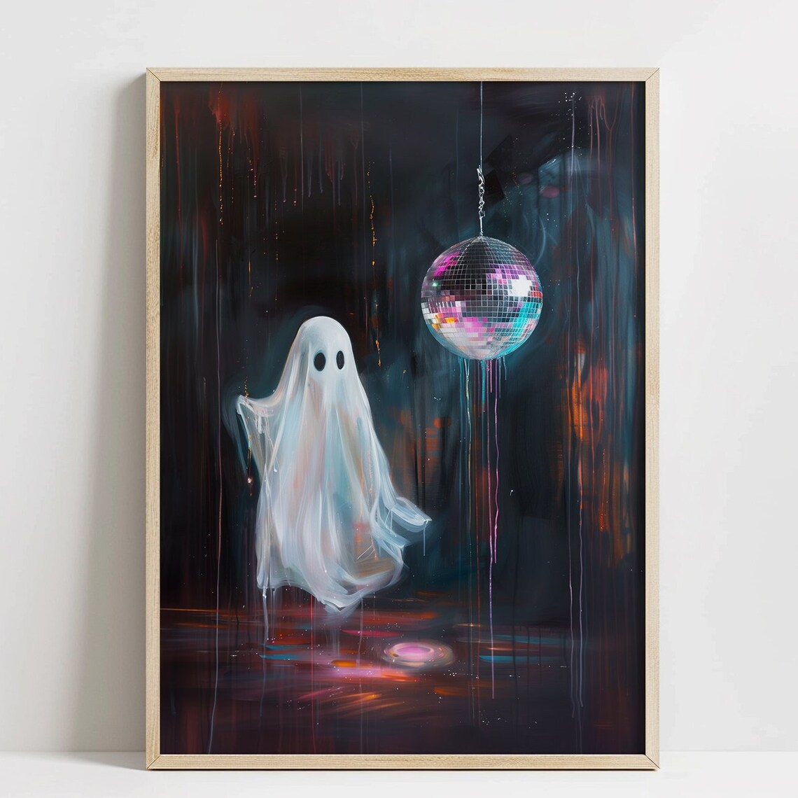 Cute Preppy Halloween Disco Ball Party Art Print