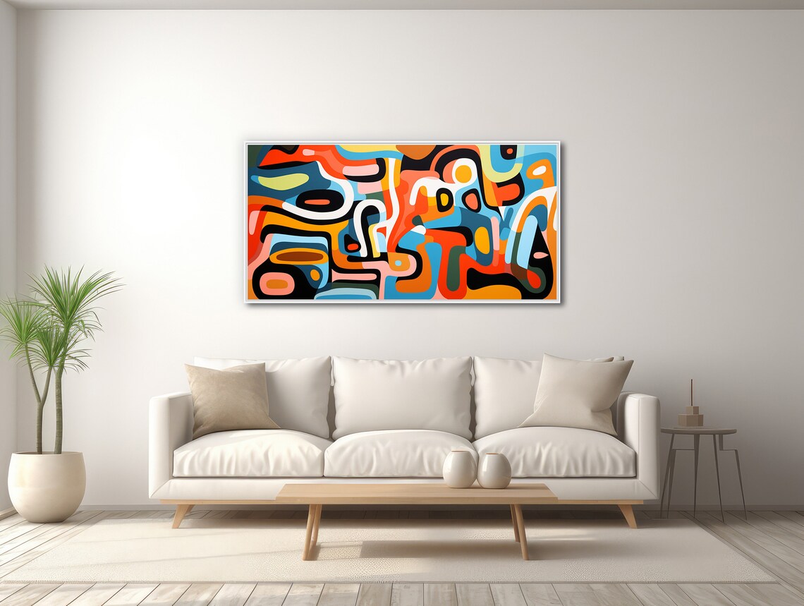 Mid-Century Modern Geometric Mosaic Art Print - Image 3