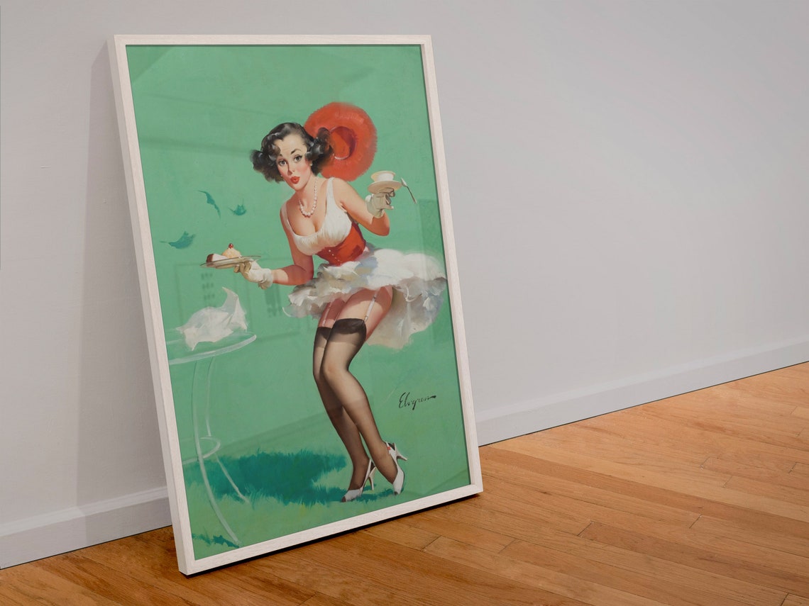 Gil Elvgren Fresh Breeze Windy Day Waitress Retro Pinup Poster - Image 4