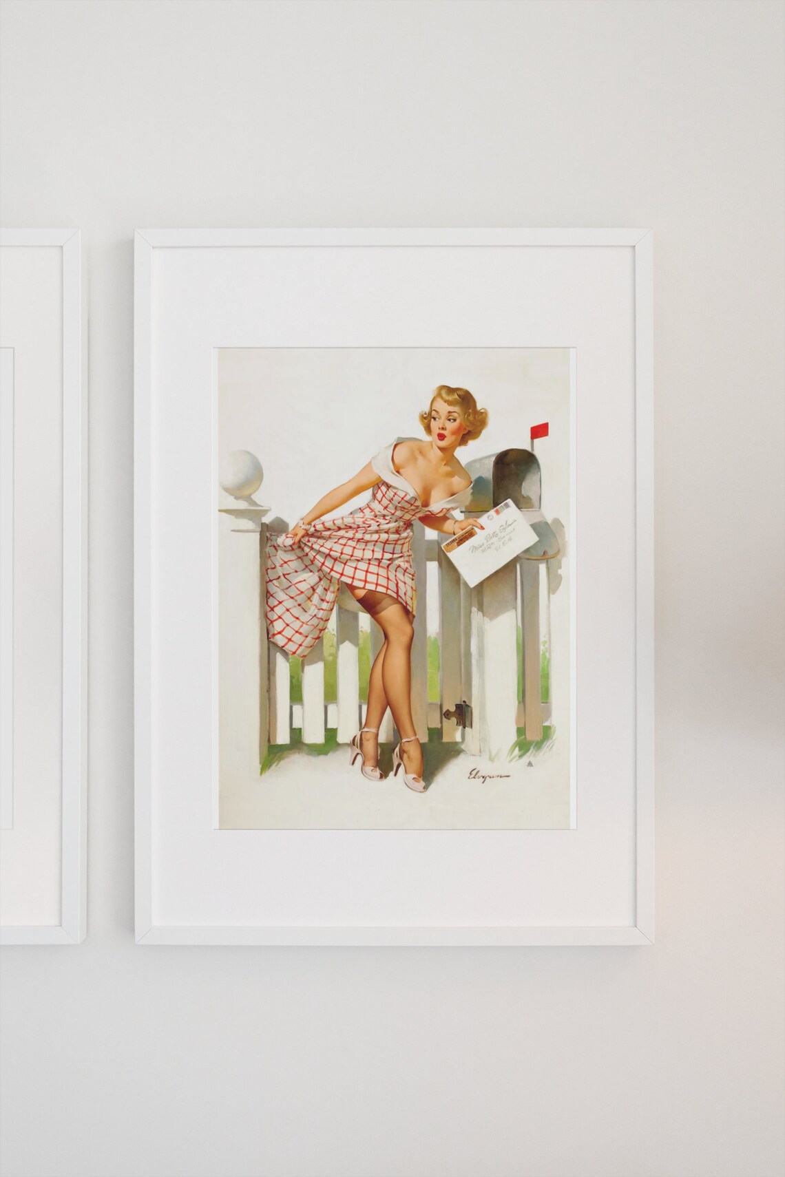 Elvgren Miss Sylvania Mishap Mailbox Pin Up Girl Vintage Art Poster - Image 3