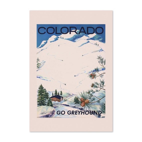 Ski Colorado 1960s Vintage Travel Poster Classic Collection Art Print For Gifts And Wall Art Dcor