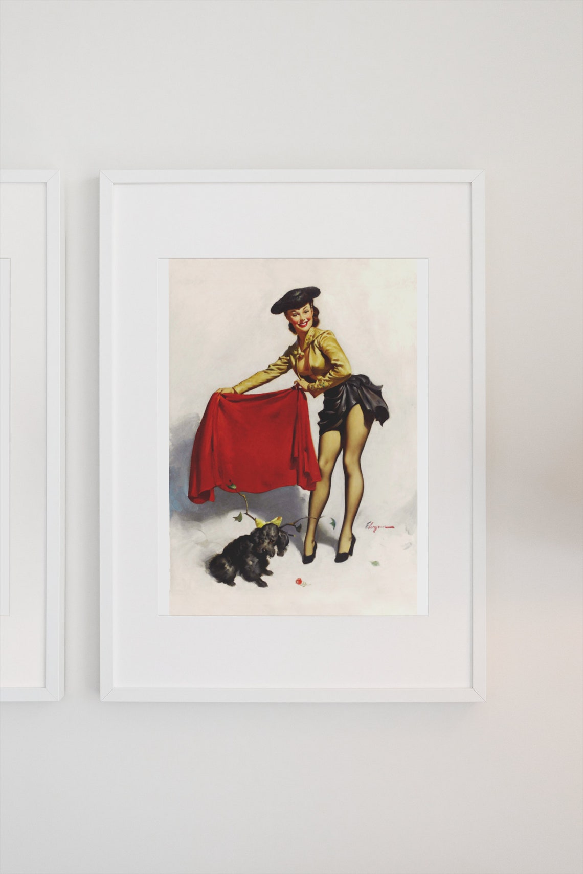 Gil Elvgren Aw Come On 1953 Matador Bullfighter Pinup Poster - Image 3