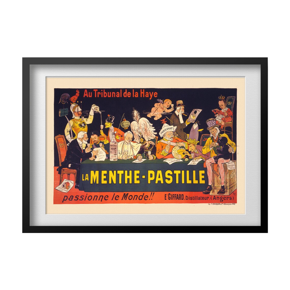 Giffard Menthe Pastille Vintage French Liqueur Caricature Poster - Image 4