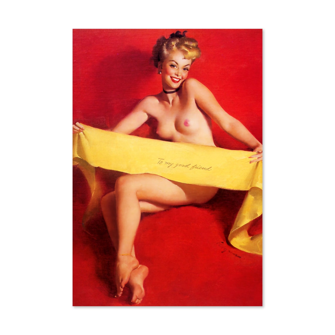 Gil Elvgren Fascinating Figure Tropical Banana Pinup Art Poster