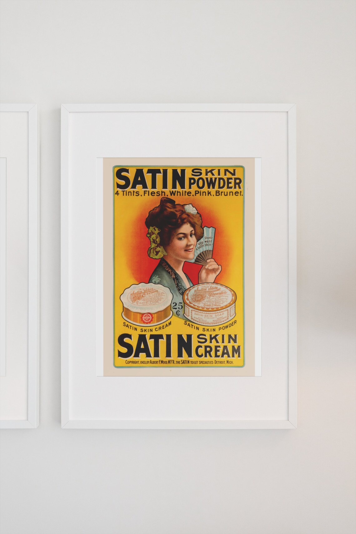 Satin Skin Powder 1903 Vintage Advertising Poster - Image 3