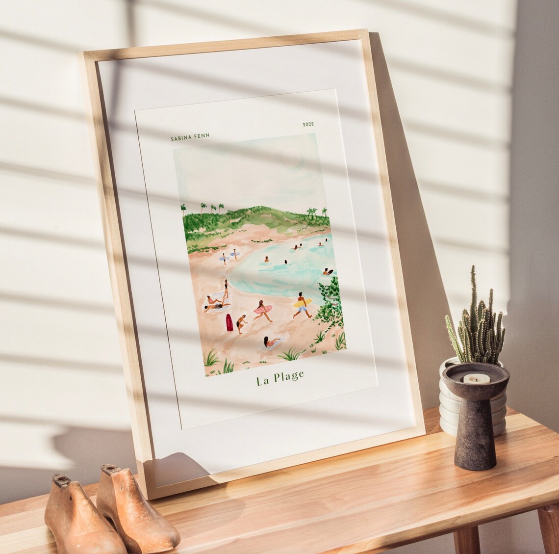 Beach Poster Print, Tropical Watercolor Art - Image 2