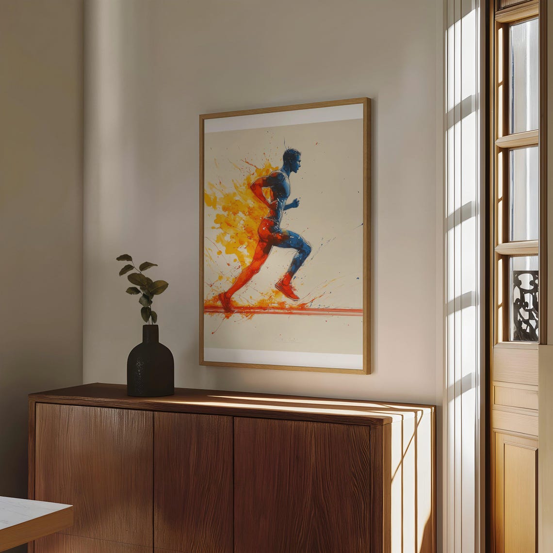 Colorful Runner Watercolor Splash Dynamic Athlete Art Poster - Image 4